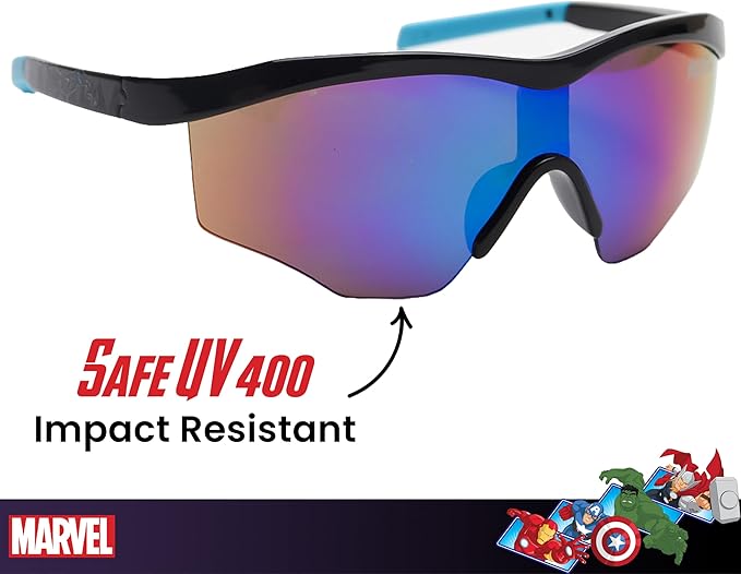 ARKAID Marvel Kids Sunglasses | Iron Man & Captain America Dress-Up Accessories | UV400 | One Size Fits Most Kids