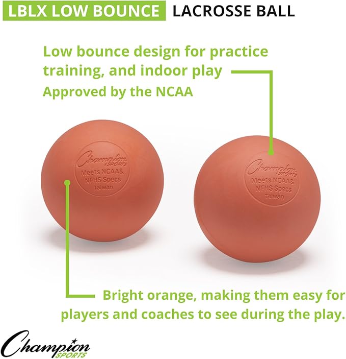 Champion Sports Lacrosse Balls – Official Size SEI Certified, Multi-Color Packs of 3, 6, or 12 for Practice & Games