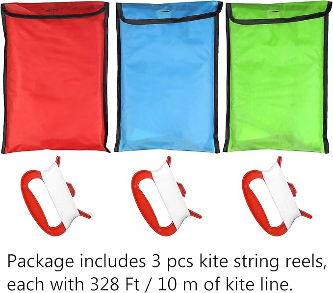 3 Pack Large New Upgraded Smiley Octopus Kites, Long Tail Beautiful Kite for Kids Adults Easy Fly to for Beach Great Outdoor Games and Activities with Family, Red Blue Green 3 Colors
