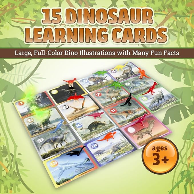 DinoMax Dinosaur Eggs for Kids - Educational Dig Kit with 15 Dinosaur Eggs, Toys, Learning Cards and Excavation Tools - Science Gifts for Easter's Boys & Girls