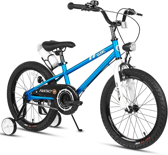 Glerc Fantacy Kids Bike, 12-20 Inch Children Bicycle for 2-13 Years Old Boys Girls, Kids Bicycle with Water Bottle Holder & Headlight & Training Wheels, Multiple Colors