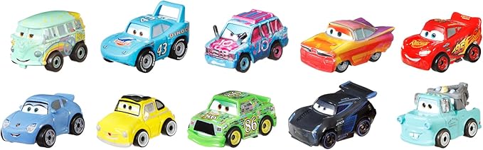 Mattel Disney Pixar Cars Mini Racers 10 Pack of Collectible Toy Vehicles for Kids & Collectors Ages 3 Years Old & Up (Amazon Exclusive)
