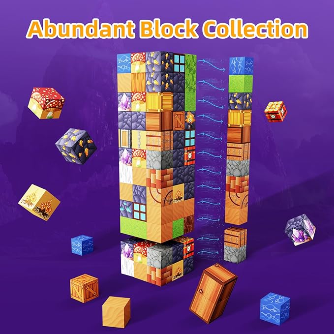 150PCS Magnetic Blocks, Build 3D Magnetic Building Blocks for Kids Ages 4-8, Magnet Blocks STEM Sensory Educational Christmas Birthday Gifts for Boys & Girls Ages 3+ Construction Toys