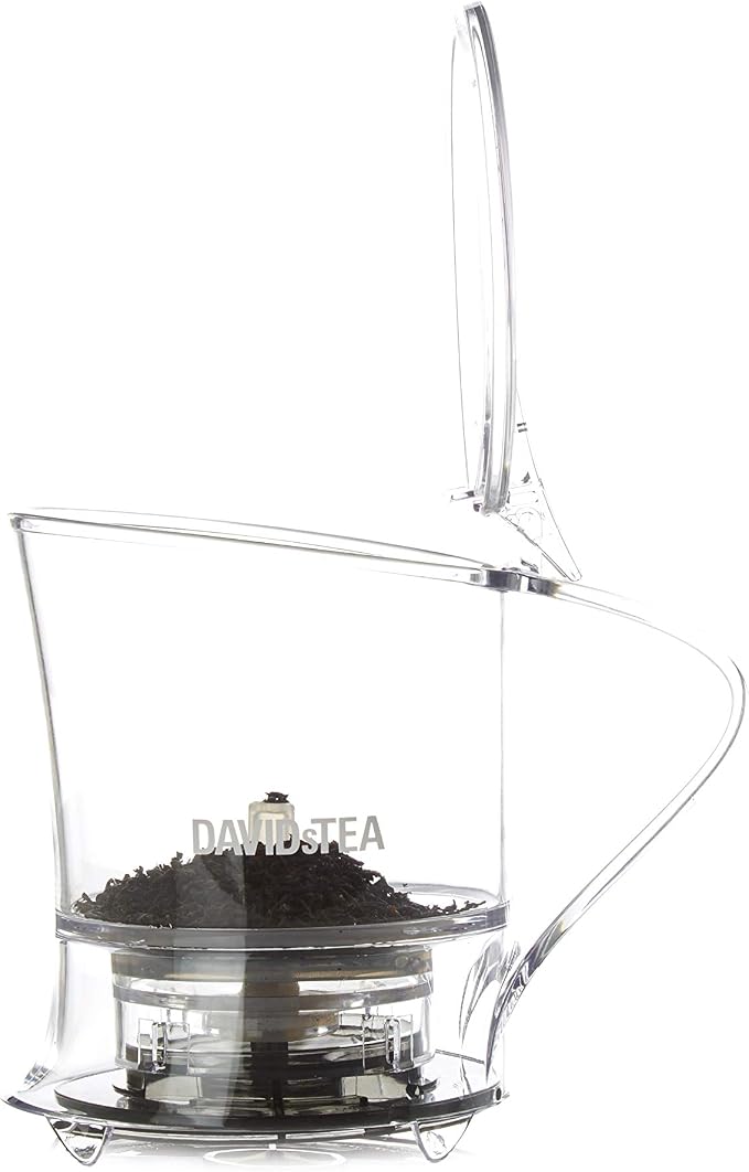 DAVIDsTEA 16 oz Bottom‑Dispensing Tea Steeper with Fine Nylon Infuser – BPA‑Free Tritan, Drip‑Free Loose Leaf Tea Maker (Hot & Iced)