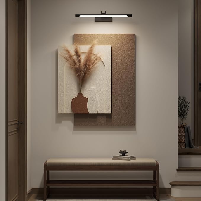 Cuspin Boho 3D Textured Neutral Wall Art, Abstract Beige Brown Artwork for Walls with Pampas, Modern Minimalist Wall Decor for Living Room Bedroom Dining Room Hallway Entryway