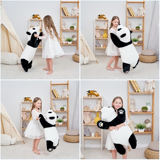 Giant Panda Weighted Plush Animals, 2.87lbs Cute Big Panda Hugging Pillow Toy for Boys Girls Valentine Christmas, 39.3 inch