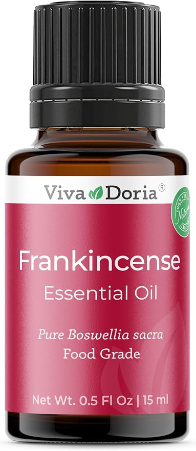 Viva Doria Frankincense Essential Oil, 100% Pure, Natural Essential Oil, Undiluted, for Aromatherapy | Food Grade, 15 mL (0.5 Fluid Ounce)