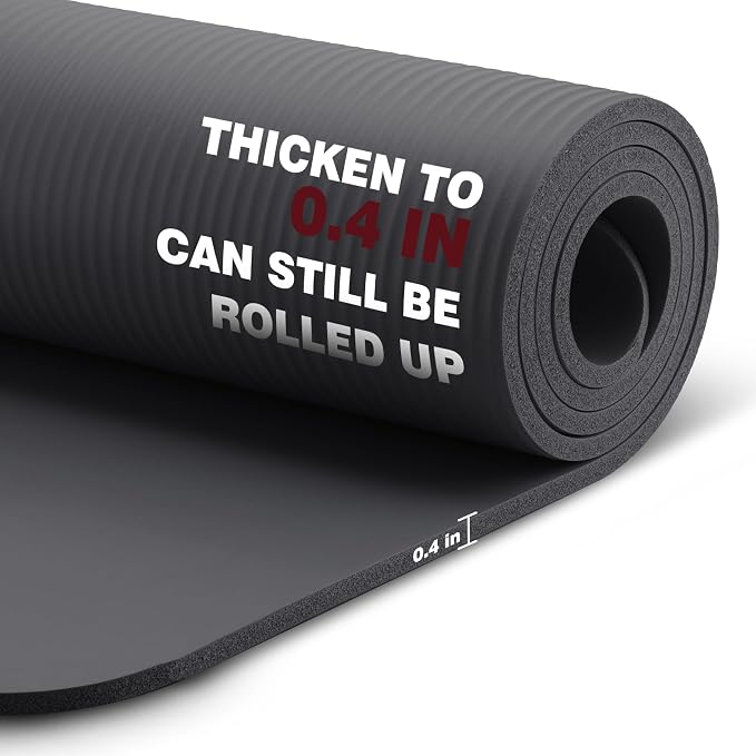 KEEP Extra Thick NBR Yoga Mat for Women & Men, 10mm Thick, 72”x24” Large Exercise Mat with Non-Slip Workout Mat for Yoga, Pilates, Stretching, Meditation – Wide & Cushioned Fitness Mat