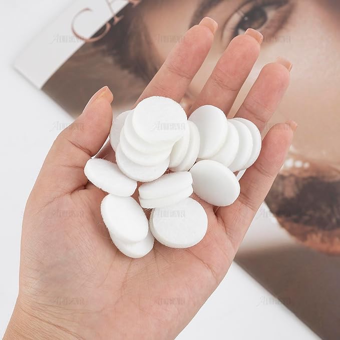 AUEAR, 100 Pack White Round Mini Diffuser Refill Pads Replacement Pad for Necklace Pendant