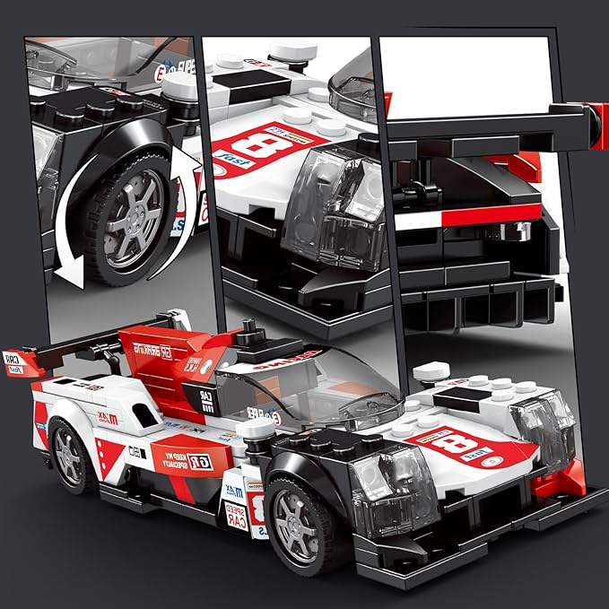 HIGH GODO Speed Racing Car Building Set, 1:20 Scale Sports Car Model Kit, Cool Collectible Cars Construction Toys Gifts for Adults Teens Age 14+ (368 Pieces)