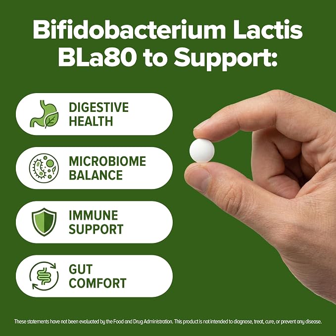 Bifidobacterium Lactis Probiotic 240 Tablets (4 Month Supply) - 3 Billion CFU Researched Strain - Supports Digestive & Immune Health - GMP Certified (240, Bifidobacterium Lactis)