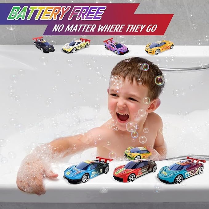 Color Changing Cars Toys Bath Toys for Kids Ages 1-3 4-8 Valentines Day Gifts for Kids Grandkids Pool Water Toys Boys Birthday Valentines Basket Stuffers Car Sensory Die-Cast Toys