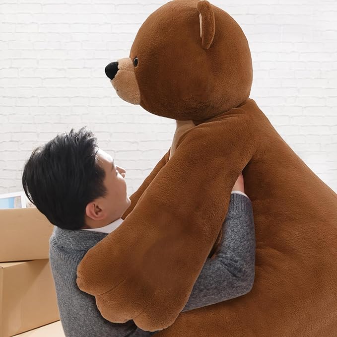 MaoGoLan Giant Teddy Bear Stuffed Animal,Unique Little Head and Big Muscle Body Teddy Bear Plush Toy, 43.3" Sitting Height Huggable Teddy Bear Gift for Muscle Bear Lover, Party Favor,Long Distance