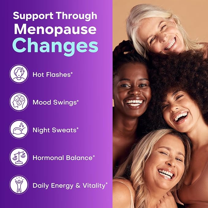 Menopause Supplements for Women, 27-in-1 Multi-Herbal with Prebiotics and Probiotics, Black Cohosh, Ashwagandha, DIM, Menopause Relief for Hot Flashes, Mood Swings & Night Sweats, 60 Capsules