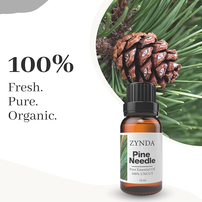 Pine Needle Essential Oil – 100% Pure & Natural Pine Oil | Refreshing Forest Aroma for Diffuser, Massage & Aromatherapy – Lab Tested Organic Essential Oils for Men & Home Use (10ml)
