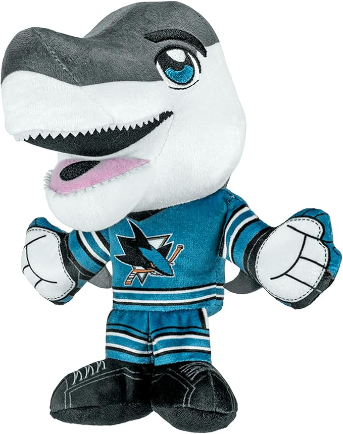 Bleacher Creatures San Jose Sharks SJ Sharkie 8" NHL Kuricha Mascot Sitting Plush - Soft Chibi Inspired Mascot