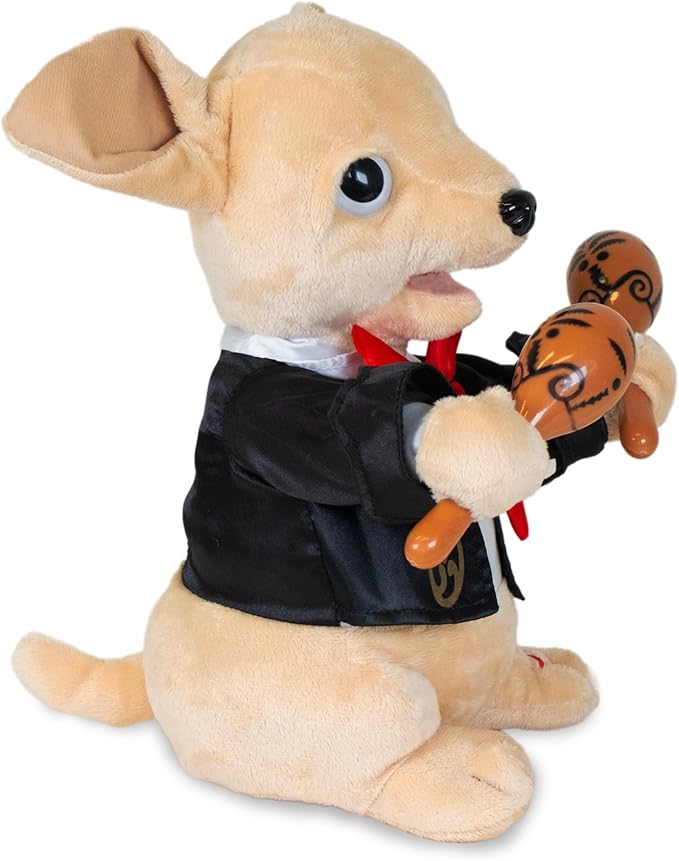 Cuddle Barn Chuey Bamba 12" Singing Chihuahua Animated Plush Toy, Shakes Maracas to La Bamba