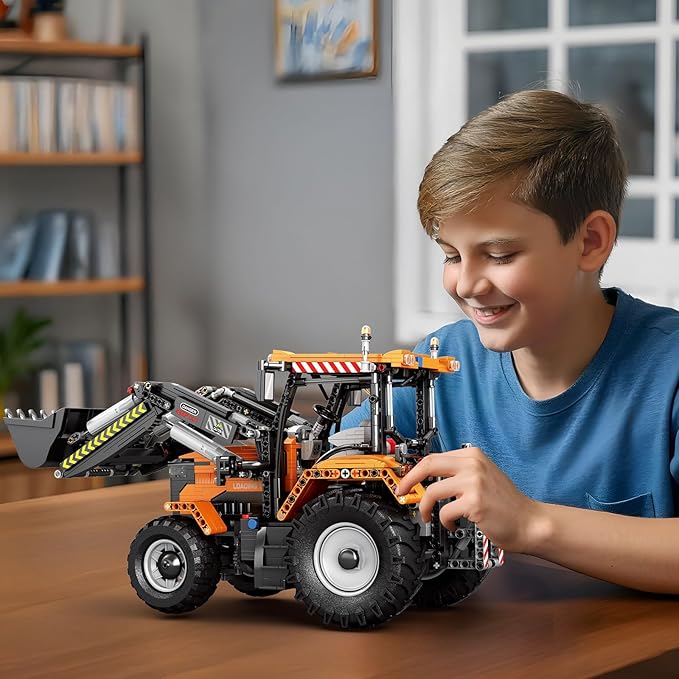Loading Tractor Building Blocks for Adults with Remote Control - Architectural Model Kit, STEM Engineering Building Toys for Ages 18 and up (22024)