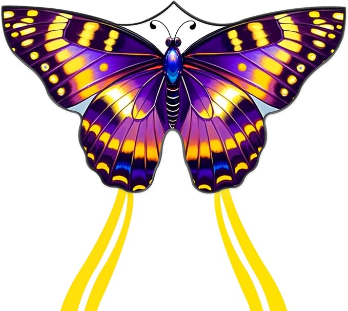 Butterfly Kites for Kids and Adults, Easy to Fly Large Single Line Kite for Boys and Girls - 55" x 28" Beach Kite for Beginners, 300ft String Handle Included
