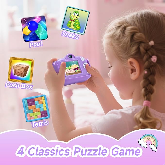 Kids Digital Camera for Girls Ages 3-12, Toddler Camera 1080P HD with 32GB SD Card, Birthday Toys and Gifts for 4 Year Old Girls