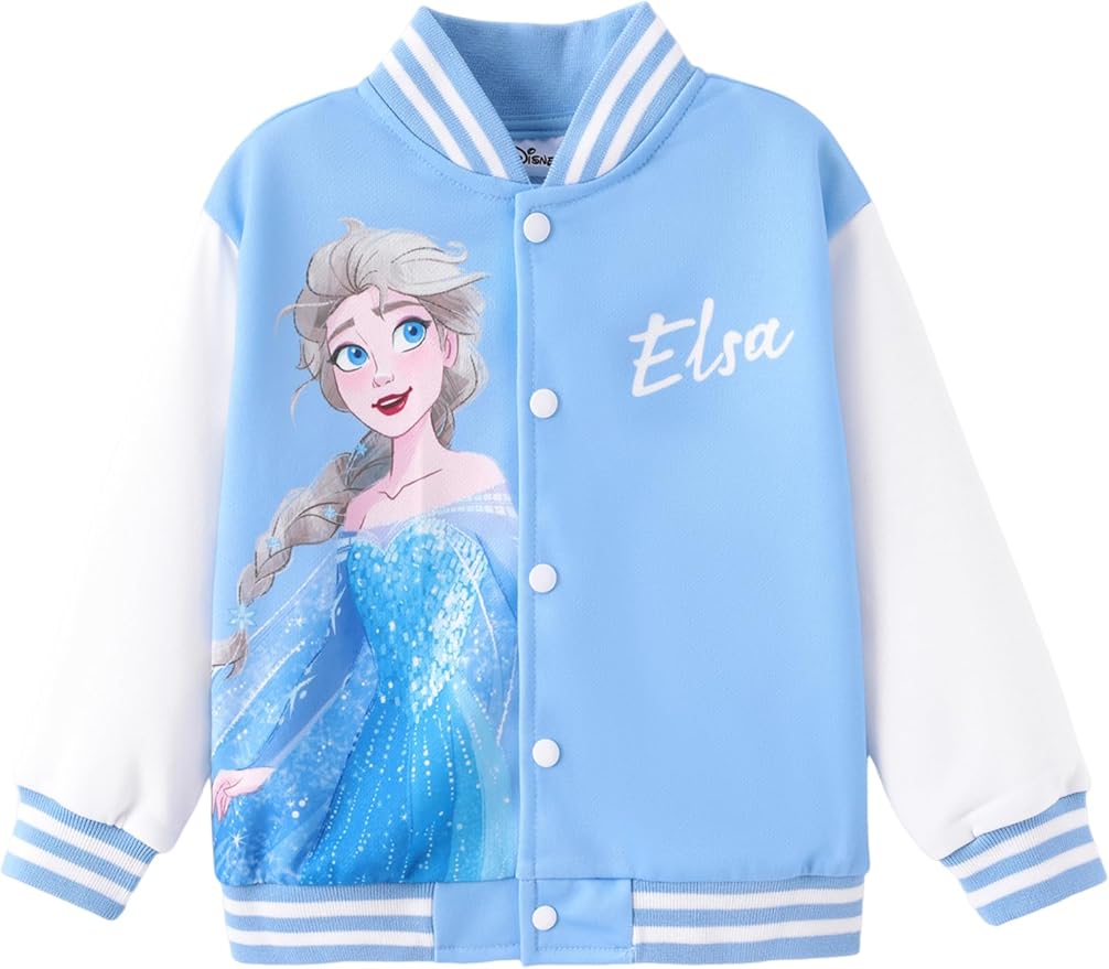 Disney Minnie Mickey Stitch Princess Frozen Marvel Jacket Lightweight Coat Button up Color Block Sweatshirt Sizes 2-14 Years