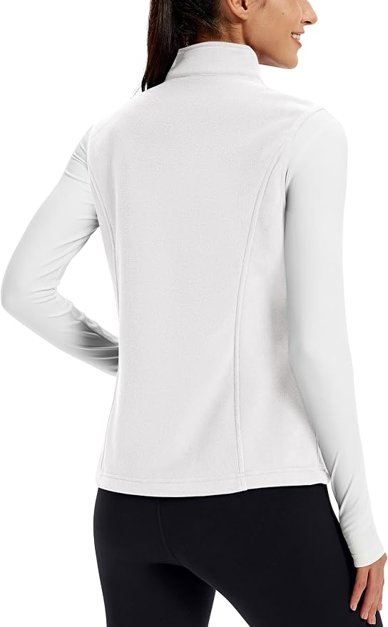 TACVASEN Women's Fleece Vest Lightweight Sleeveless Zip Jacket Outerwear | Soft Polar,Zipper Pockets,Stand Collar,Fall Winter Warm,Outdoor,Athletic,Running,Hiking,Travelling,Golf,Work