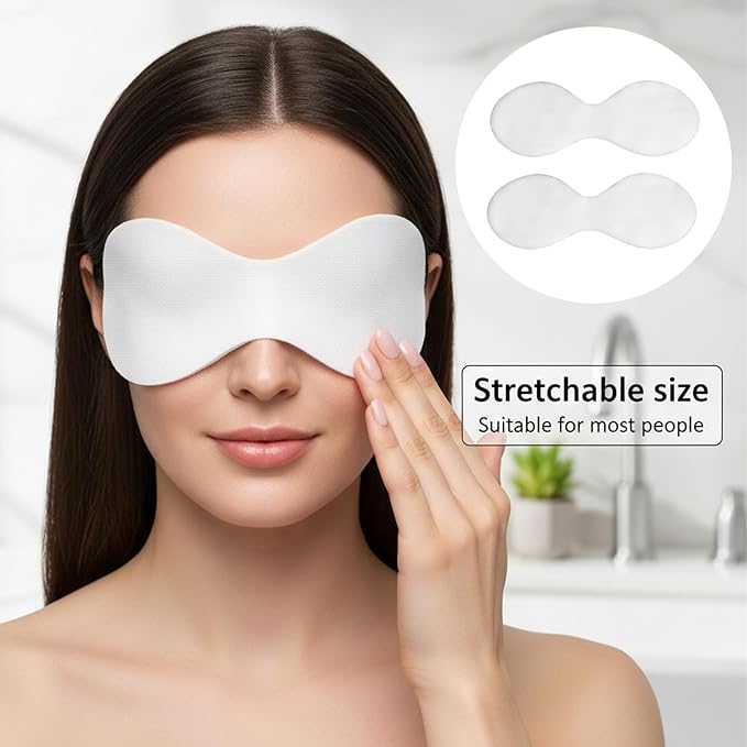 Styquenzer 100 Pcs Disposable Eye Mask, Non Woven Eye Care Covers Diy Clear Masks Paper Eyes Mask Spa Eyes Pads Sheet Nose Face Pads for Skincare Spa Wrap Retention Home Beauty Wet Compress