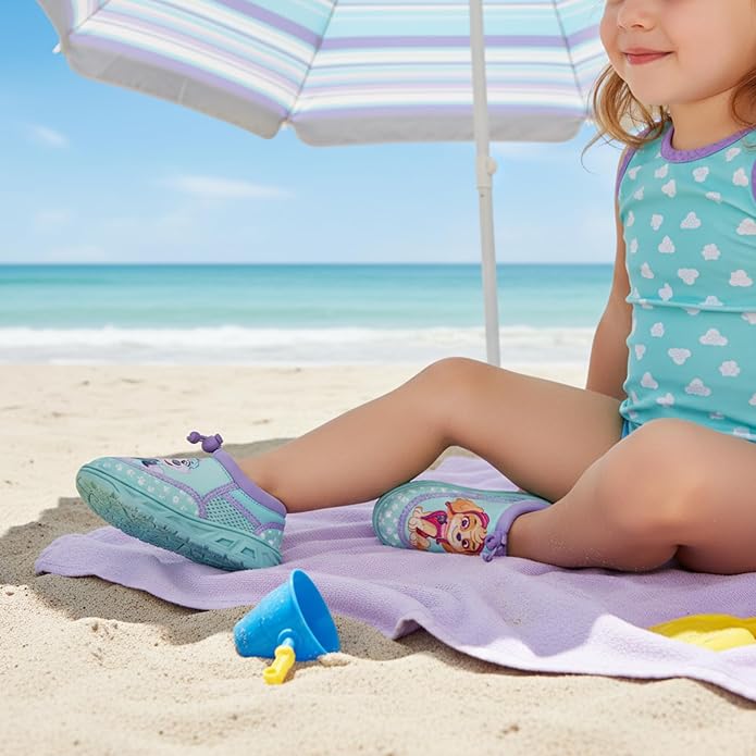 Girls Character Water Shoes Frozen Minnie Mouse Paw Patrol Moana Sesame Street & Little Mermaid Slip-On Aqua Socks Quick Dry Beach Pool Shoes Sizes: 3-4 Infant 5-10 Toddler 11-12 Little Kid