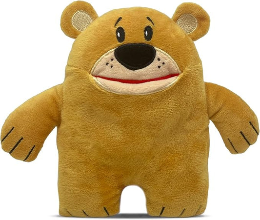 The Tooth Brigade Tooth Fairy Pillow | Stuffed Plush with Large Pocket Mouth for Lost Teeth, Treasures, Prizes - Fun and Interactive Plush, Perfect Kids, Boys, & Girls Gift (Tupelo Brown Bear)