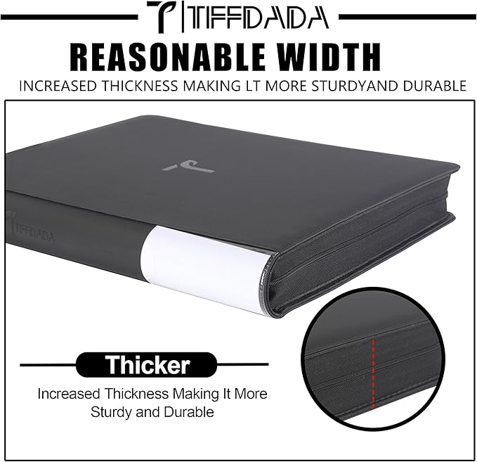 Top Loader Binder, 9 Pocket, Holds Up to 360 3" x 4" Toploaders, 20 Double-Sided Ringless Sleeves, Side-Loading for Easy Insertion,Side Label Tab and Marker for Easy Identification