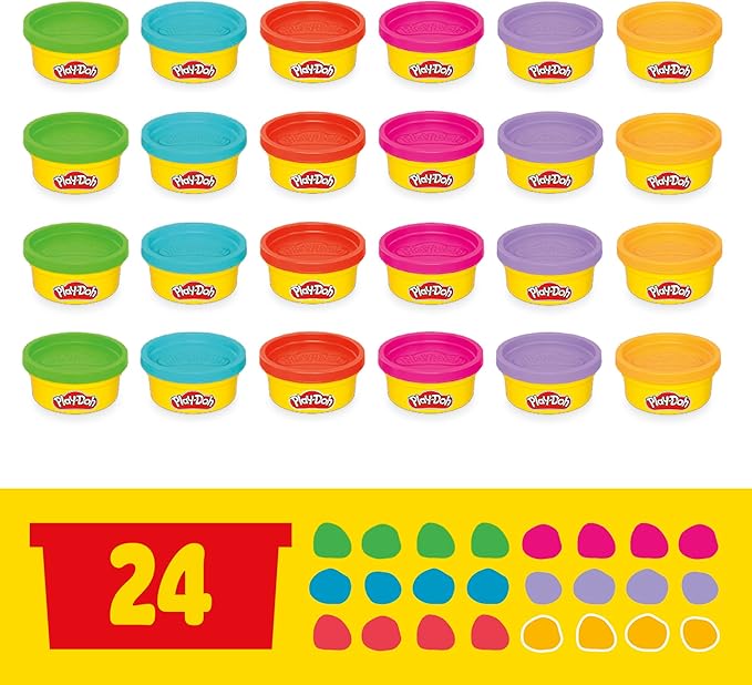 Play-Doh Party Favor Pack, Bulk 24 Pack of Modeling Compound with Cutters, Classroom Supplies for Arts & Crafts, Back to School Gifts & Prize Toys for Kids, Ages 3+ (Amazon Exclusive)