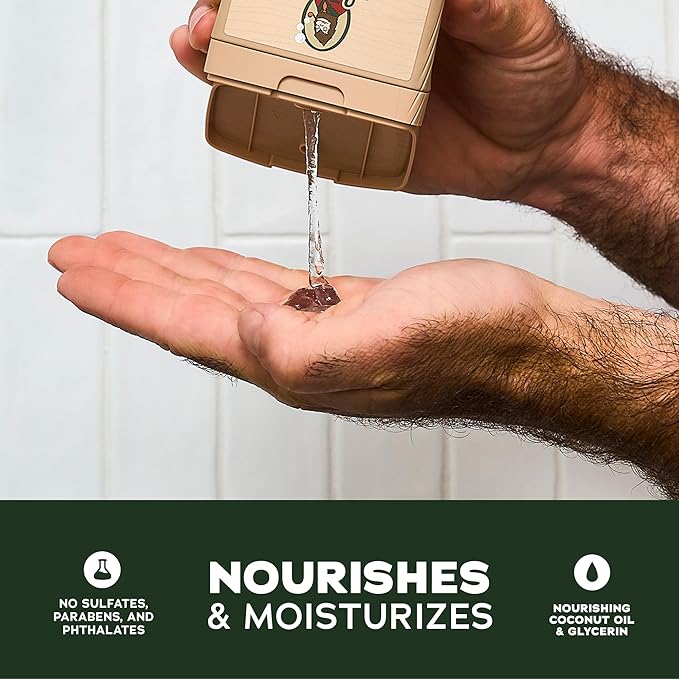 Dr. Squatch Natural Men's Body Wash Shower Gel - Cleansing, Nourishing, Long Lasting Scent, Moisturizing Body Wash for Men - Birchwood Breeze + Rainforest Rapids (14 oz, 2-Pack)
