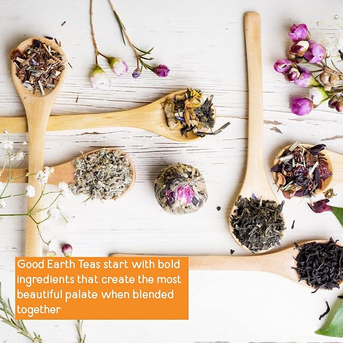 Good Earth Herbal & Black Tea, Sweet & Spicy, 18 Count Tea Bags (Pack of 12) (Packaging May Vary)