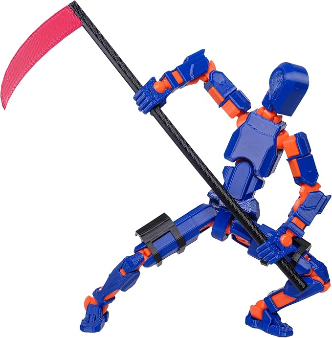 (Assembly Completed Dummy 20 Action Figure, 8.1 inches， Strong Magnetic Accessories， 8 Types of Weapons 3D Printed Robot Multi-Jointed Movable, Spider Ninja Series (deep Blue)