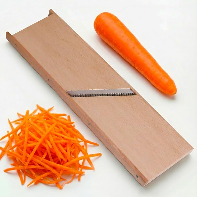 Small Wooden Stainless Steel Slicer Grater -2.56 x 10.63 Inches - Cutter Shredder For Korean Carrot Russian Salad by SHSH trade group