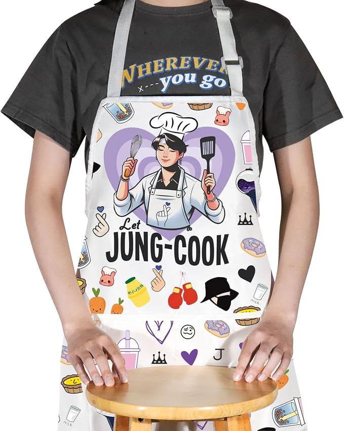 JNIAP Korean Group Kitchen Apron Korean Group Fans Gifts Korean Group Kitchen Gifts Korean Music Lover Gift