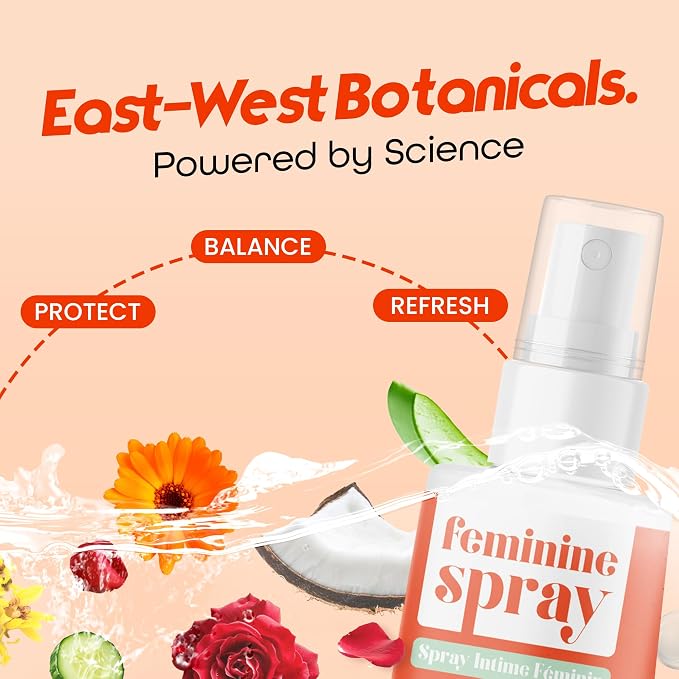 Muun Feminine pH Intimate Spray – Women Body Deodorant with Hypochlorous Acid, Witch Hazel & Probiotics – No-Rinse Wash, Gentle Odor Neutralizer, Soft Peach Scent