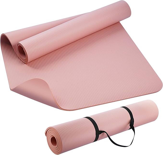 KEEP Extra Thick NBR Yoga Mat for Women & Men, 10mm Thick, 72”x32” Large Exercise Mat with Non-Slip Workout Mat for Yoga, Pilates, Stretching, Meditation – Wide & Cushioned Fitness Mat