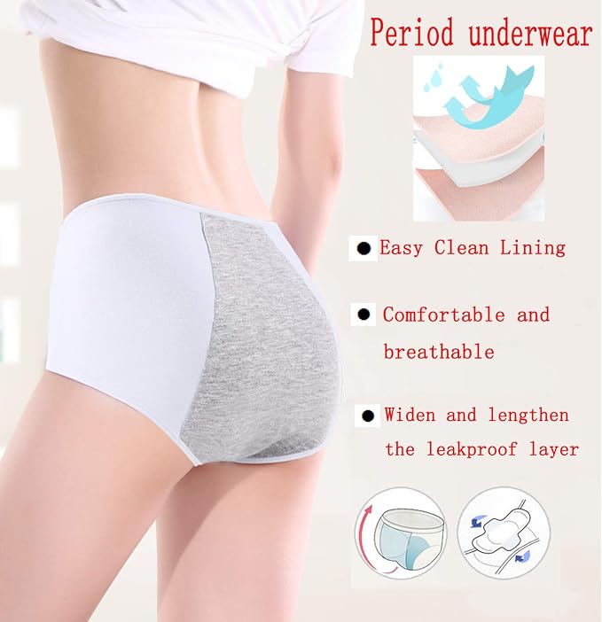 Demifill Teen Girls Period Underwear Cotton Soft Women Panties For Teens Briefs