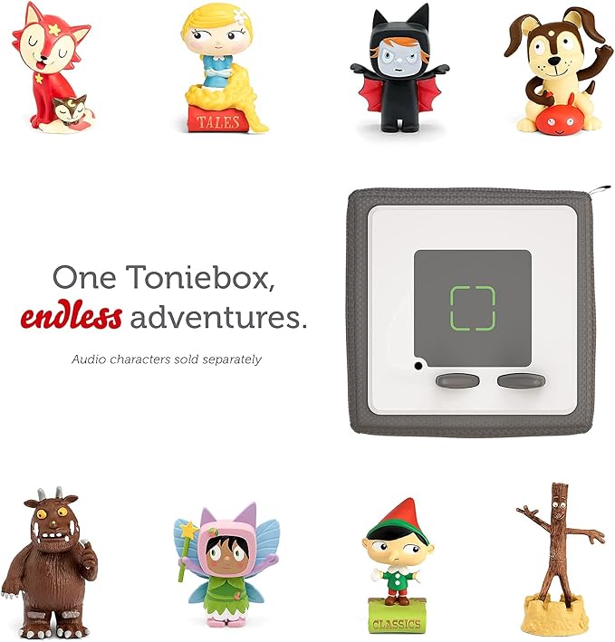Toniebox 1 Audio Player Starter Set with Playtime Puppy - Listen, Learn, and Play with One Huggable Little Box - Gray