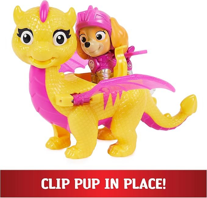 Paw Patrol, Rescue Knights Skye and Dragon Scorch Action Figures Set, Kids Toys for Ages 3 and up