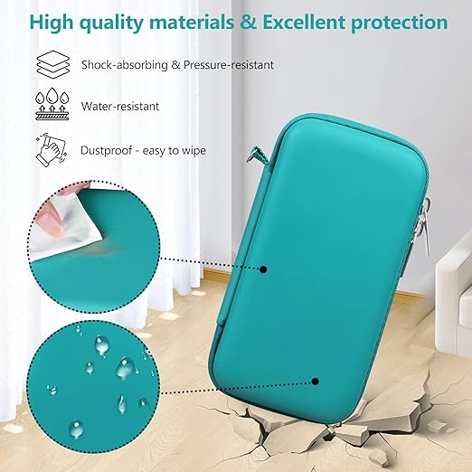 Supmay Carrying Case Compatible with WELLST·G/ for GuaiyeyeAP Handheld Game for Kids -Preloaded 220 Retro Video Games, Portable Gaming Player Storage Holder Travel Bag with Mesh Pocket, Green