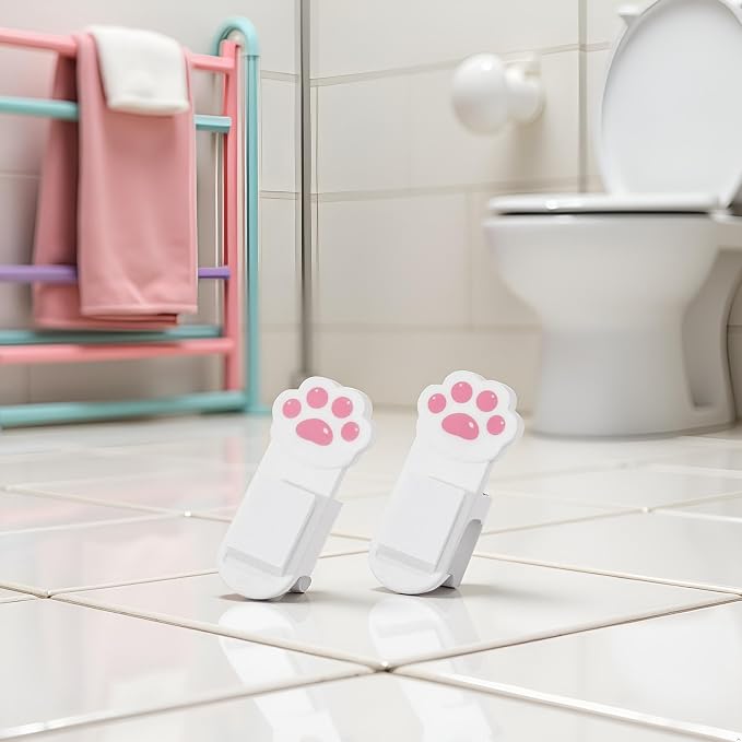 2Pcs White Cute Toilet Seat Lifter Cartoon Lovely Cat Paw Toilet Lid Lifter Toilet Seat Handle Seat Cover Lifter Avoid Touching Toilet Seat Lid Toilet Seats