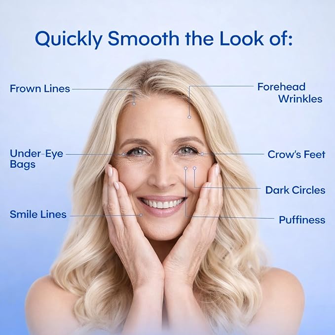Instant Under Eye Lift Serum – Fast-Acting Firming Formula to Reduce Eye Bags, Wrinkles, Puffiness & Dark Circles | Advanced Polysaccharide Technology for Mature Skin – 20 mL (Fragrance Free)