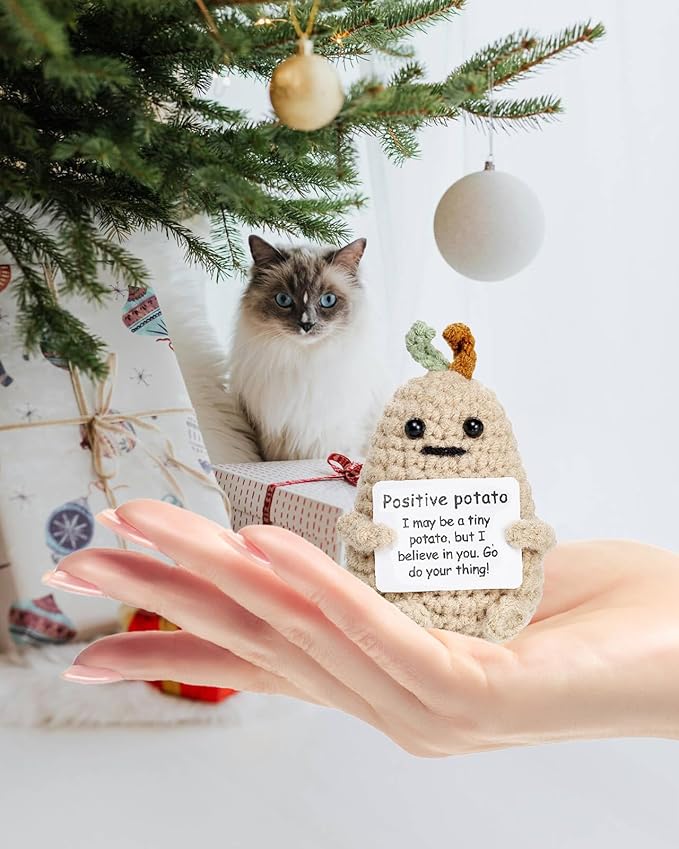Positive Potato Crochet Mini Knitted Toy Home Decorations Encouragement Gifts (Sprouting Potato)