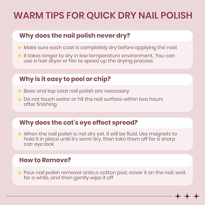 Cat Eye Nail Polish Non Gel Quick Dry Glitter Cat Eye Nail Polish with Magnetic Toe Fingernail Air Drying Fast Lacquer Manicure Gift For Women Girls 16ml, 0.54fl oz