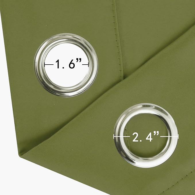 LEMOMO Blackout Curtains 52 x 90 Inch Long Olive Green Curtains Set of 2 Panels Room Darkening Curtains for Bedroom and Living Room