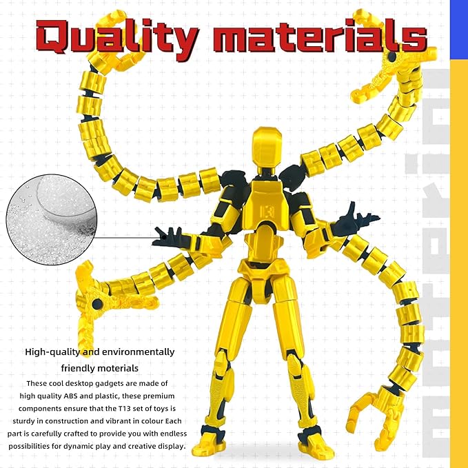 Already Assembled T13 Action Figure Accessories,T 13 Multi-Jointed Movable,The Ultimate Desktop Decor for Lovers t-13 Movability 3D Printed Toys (Anime Style)