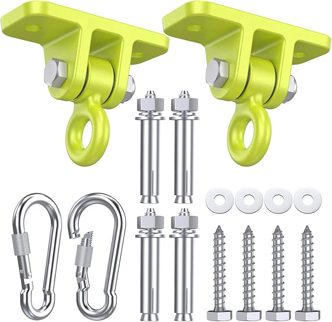 Swing Hangers for Wooden Sets Pack of 2 Heavy Duty Swingset Hardware with Locking Hooks for Porch, Patio, Playground Indoor/Outdoor by Highpro