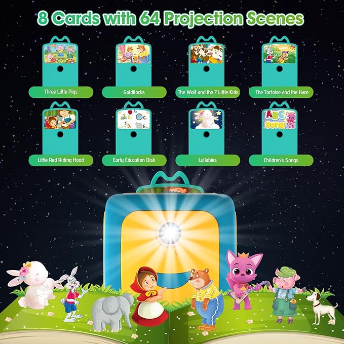 Storytelling Projector for Kids, Story Dream Machine for Toddlers Christmas Birthday Gifts for Kids Ages 3+, Storybook Projector with Stories, Music, Night Light Educational Toys for Girls Boys